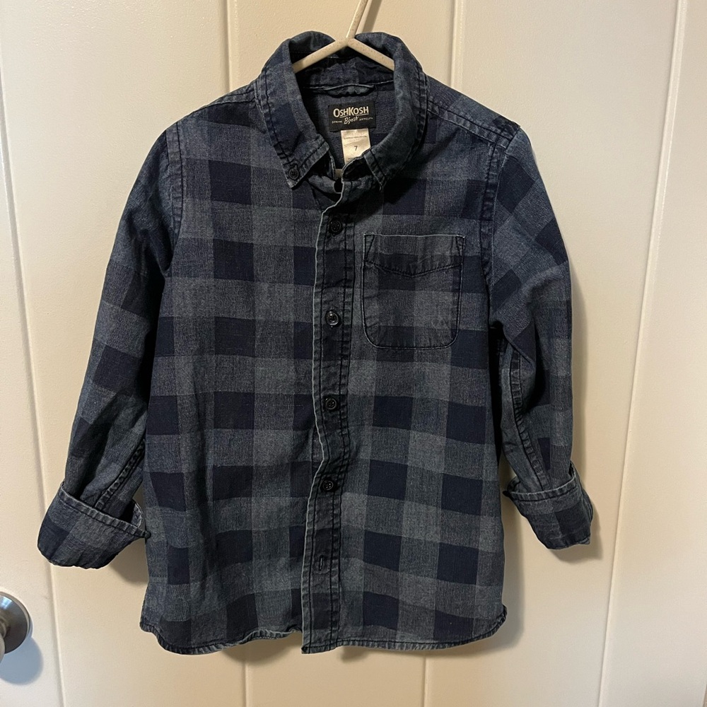 OshKosh B'gosh Navy Checkered Shirt
